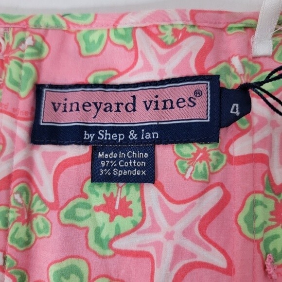 Vineyard Vines strapless dress Size 4 Coral pInk Starfish seaside - Picture 6 of 10